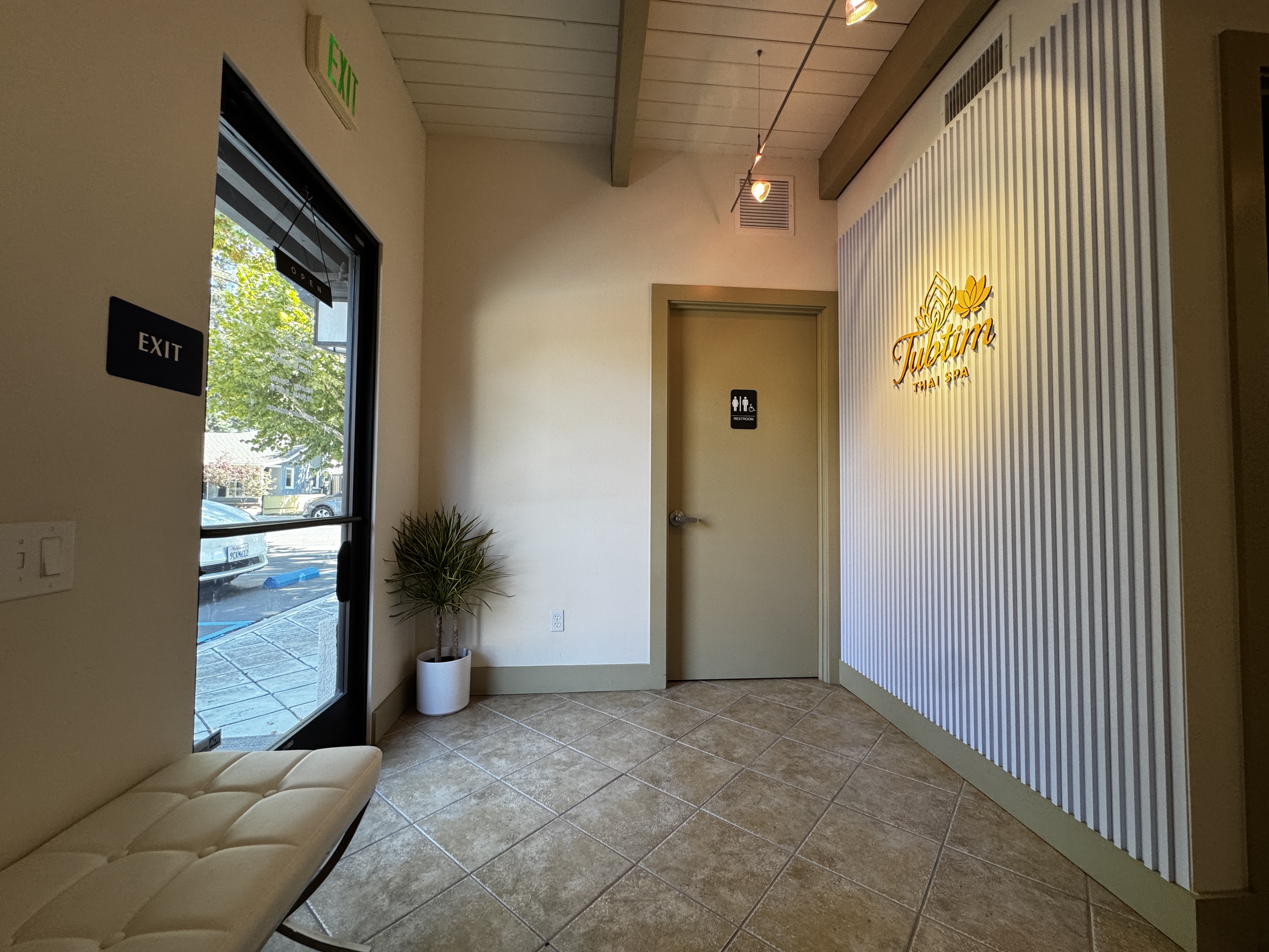 Reception area showcasing spa's peaceful interior design